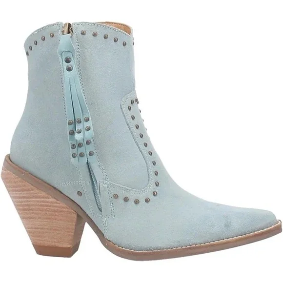 Dingo Womens Classy N' Sassy Snip Toe Leather Ankle Boots, Size 9 Denim Blue NWT - Picture 11 of 15
